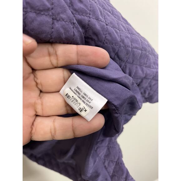 Eileen Fisher Silk Plum 3X Quilted Tussah Crinkle Jacket Asian Lagom Lagenlook - Picture 4 of 16